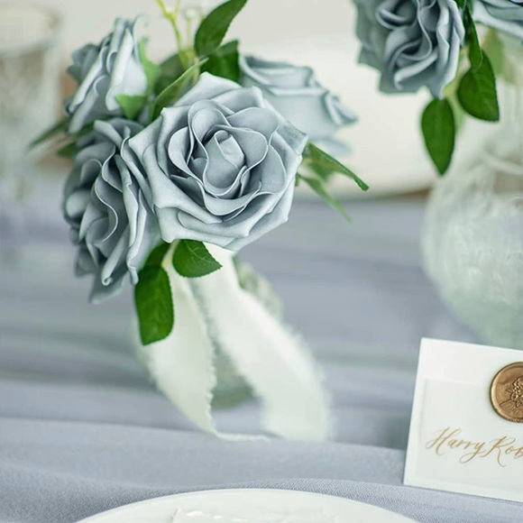 16 Count | Dusty Blue Avalanche ROSES Wedding Bouquet Flowers Floral DECOR ~ NEW - Picture 2 of 3